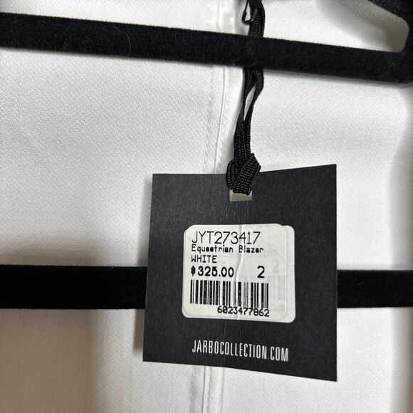 Jarbo Blazer White Color Open Equestrian Stretch Designer Size 2 NWT - Picture 3 of 7